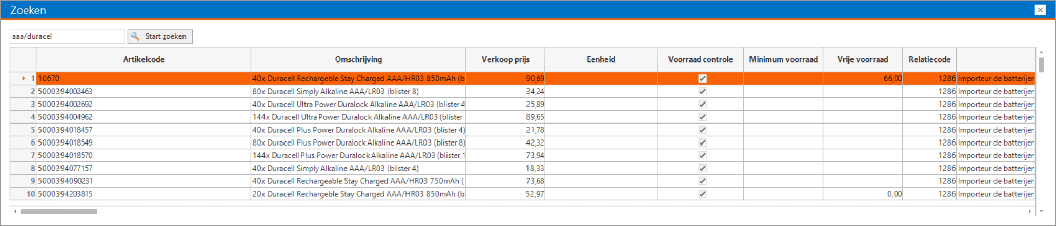 Zoeken AAA Duracel
